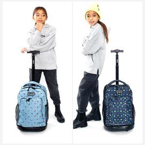 J World Boys and Girls Sunny 17" Kids Rolling Backpack for School and Travel, Ge